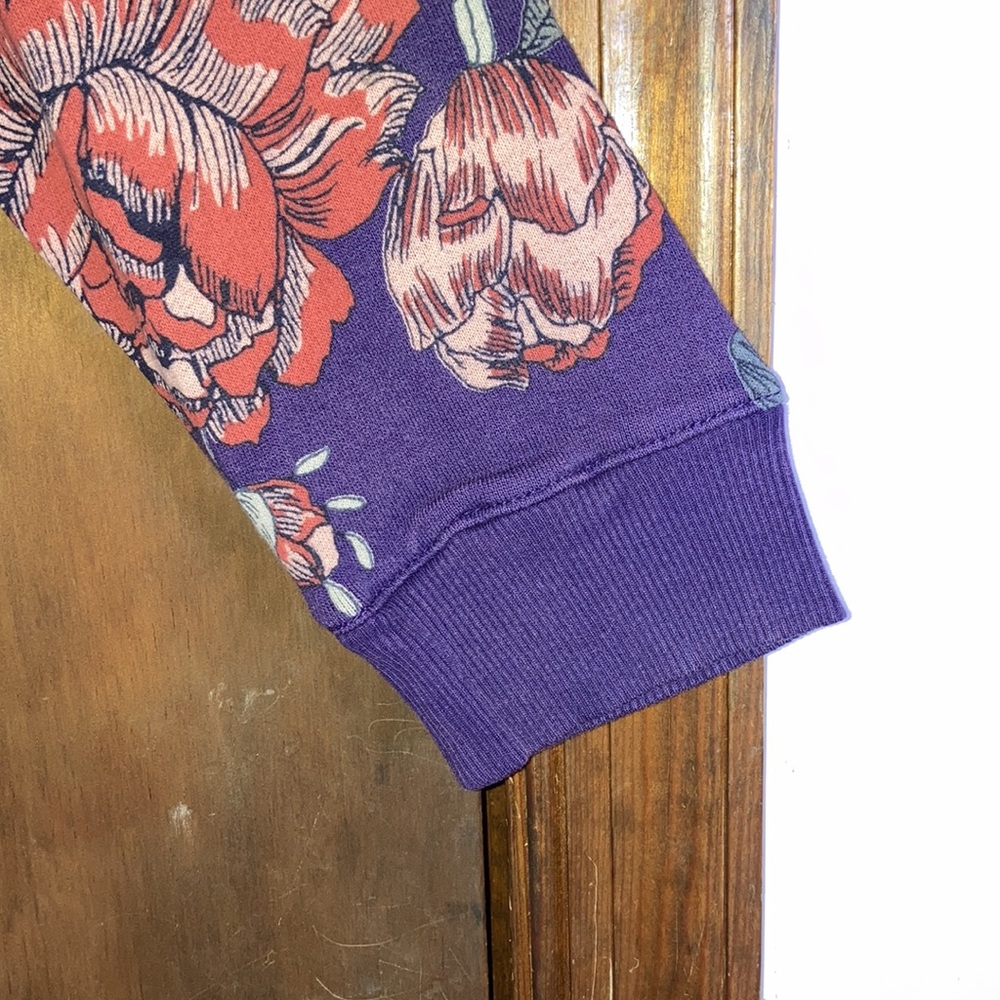 Coldwater Creek floral print top pullover seaming design on back casual S - Picture 7 of 17